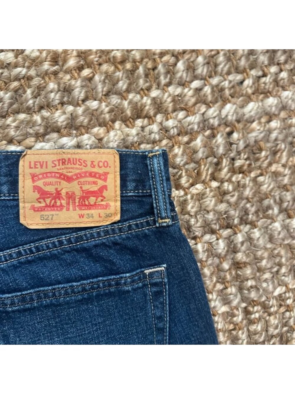Levi's 527 Slim Bootcut Blue Denim Jeans Men's 34x30